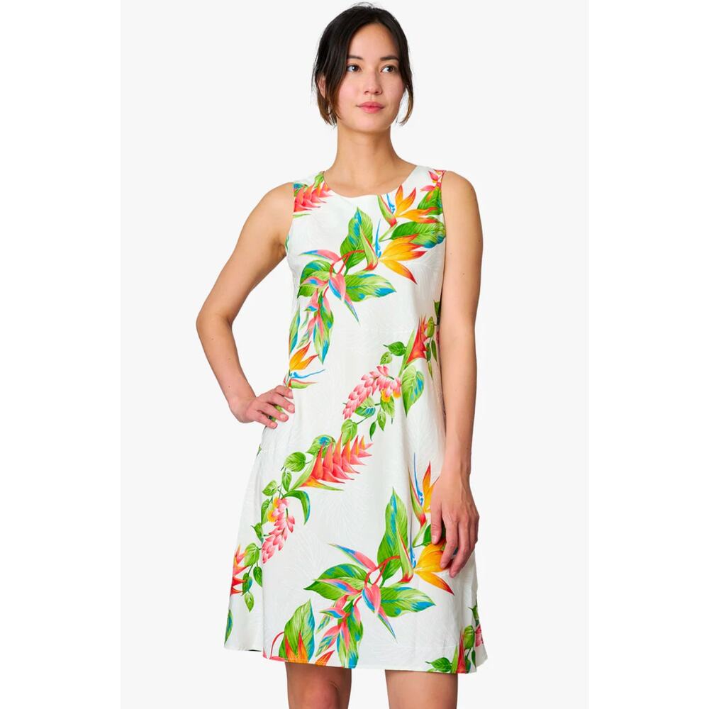 Hilo Hattie Bird of Paradise Cream Dress XL